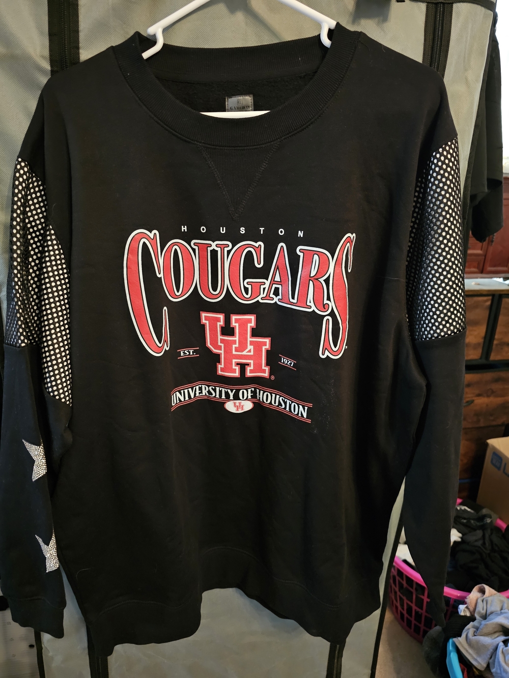 Houston Cougars University of Houston Gameday Couture Black Sweatshirt SzXL